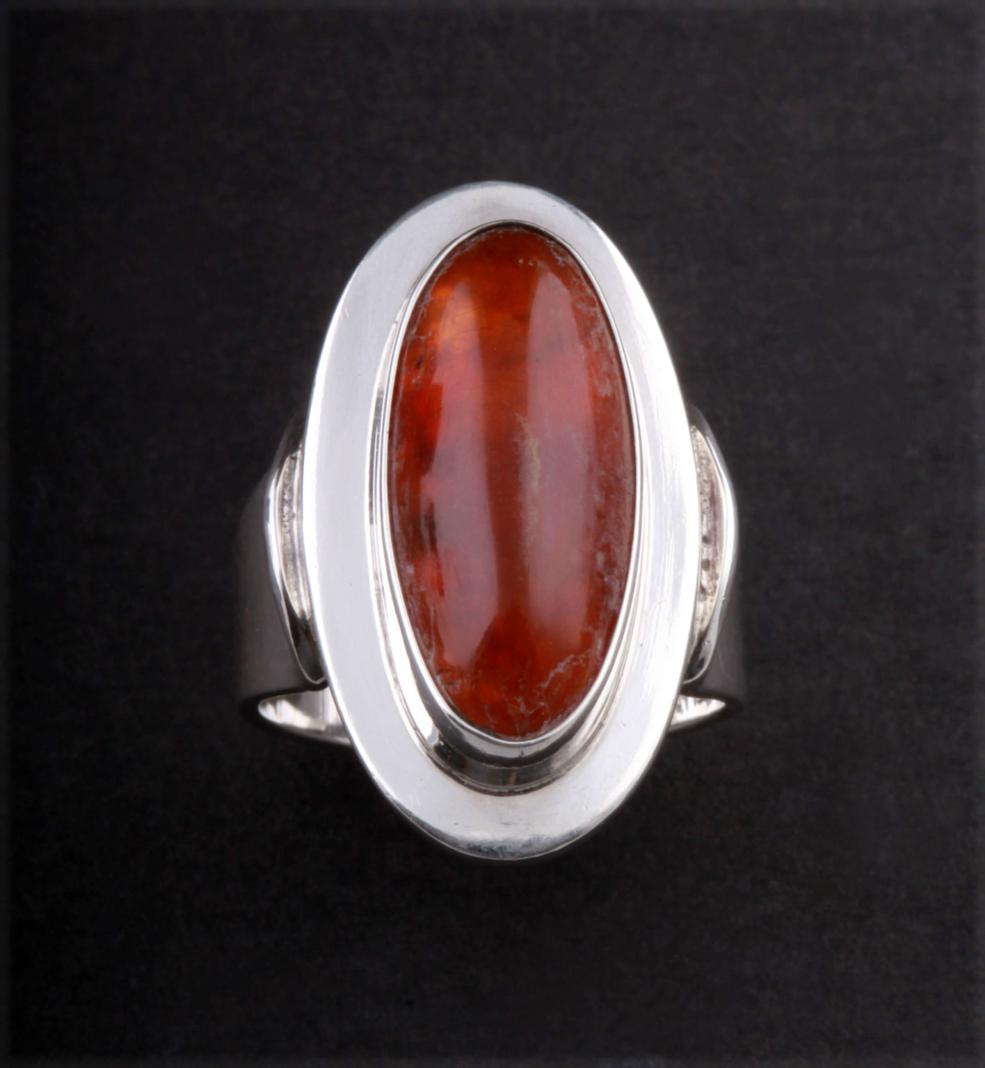 Vintage N. E. From Sterling Silver Ring with Amber | Copenhagen Silver