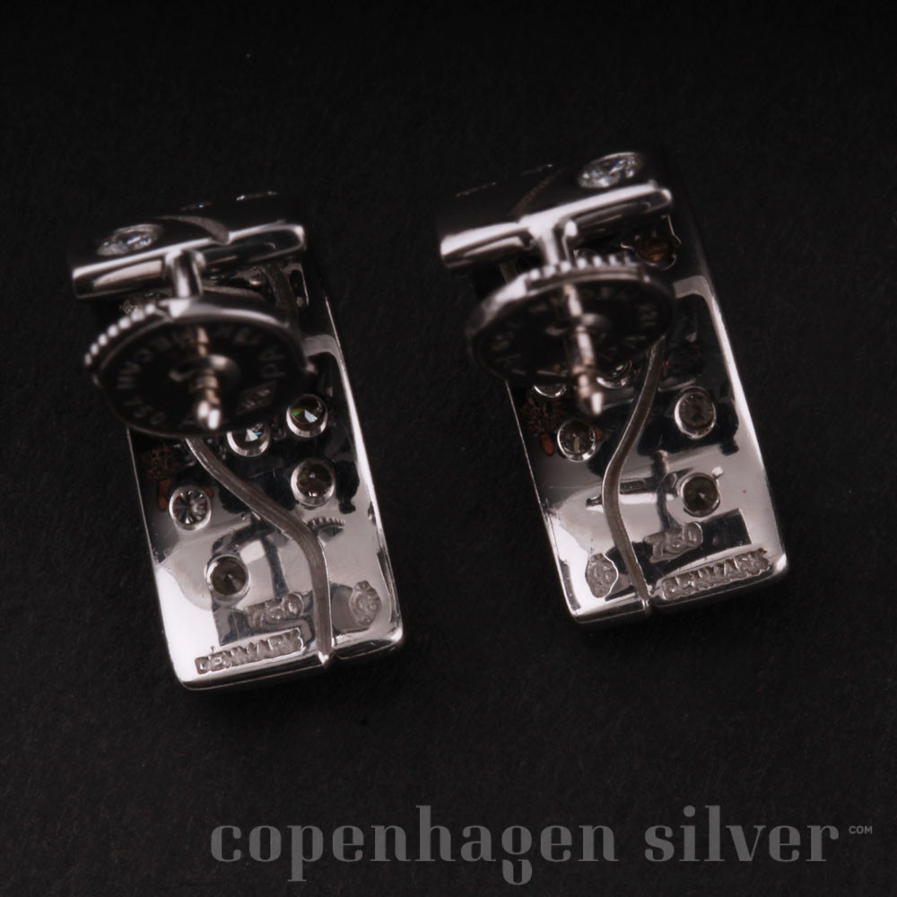 GEORG JENSEN Gold Fusion Earrings with Diamonds # 1503 | Copenhagen Silver