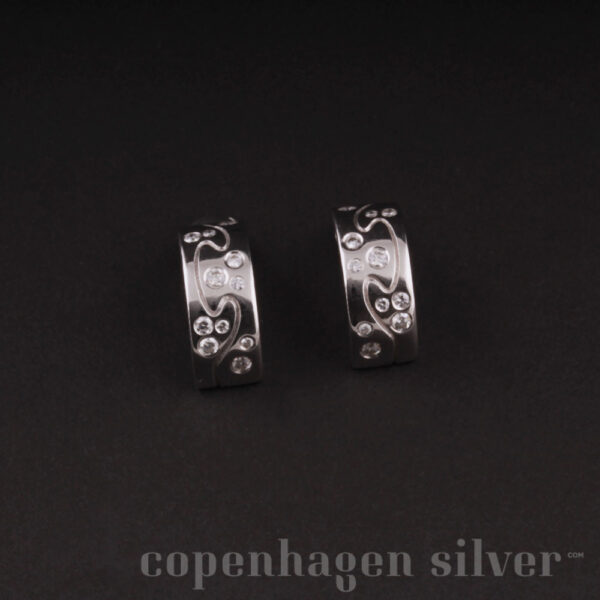 GEORG JENSEN Gold Fusion Earrings with Diamonds # 1503 | Copenhagen Silver