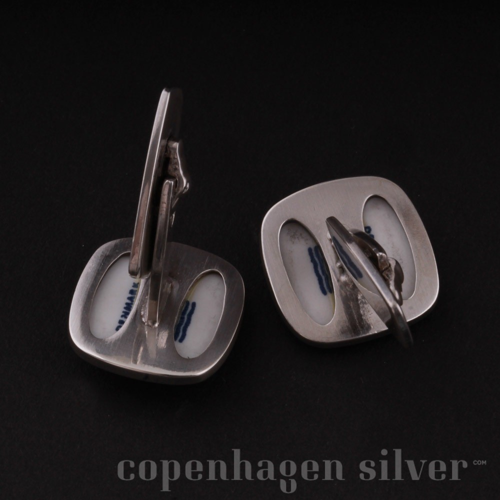 Georg Jensen Cufflinks with Royal Copenhagen Porcelain | Copenhagen Silver