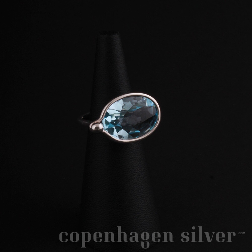 Georg Jensen Savannah Silver Blue Topaz Ring 628