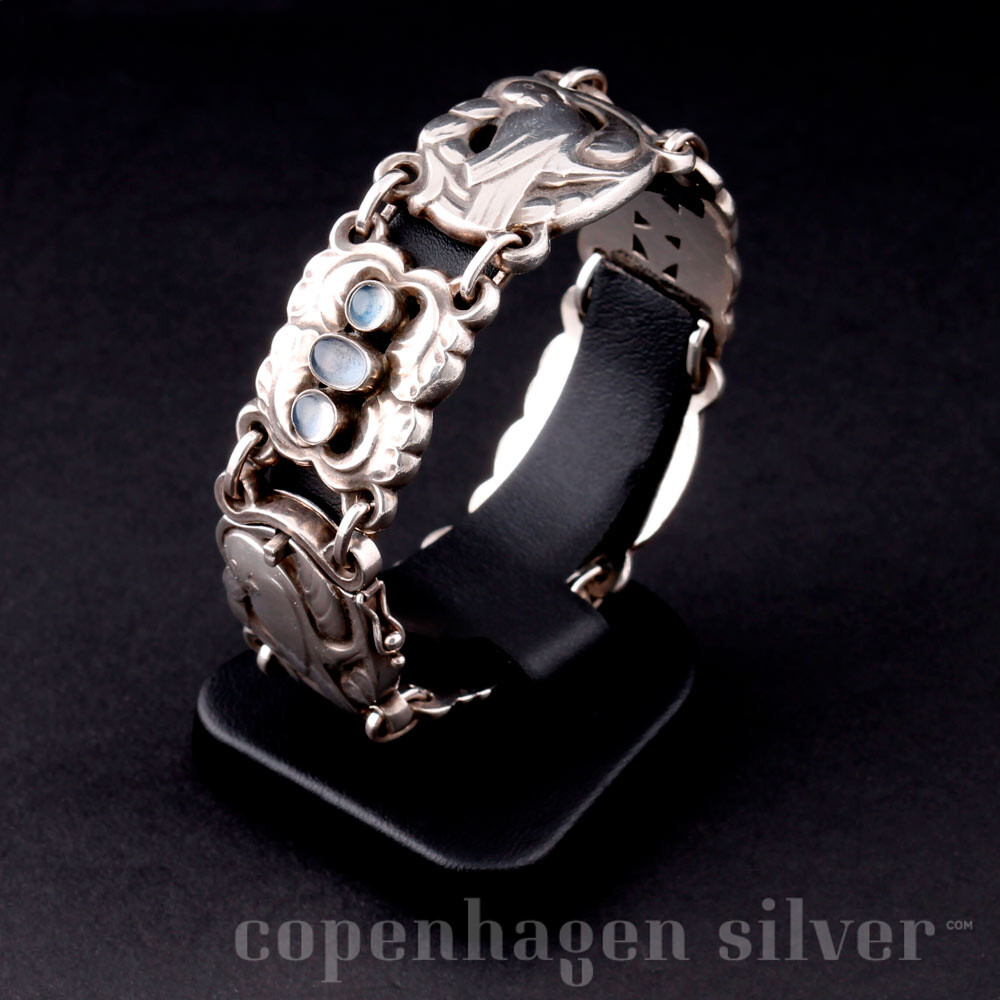 Auth Georg Jensen Bracelet Moonstone Dove 24 925 Sterling Silver | eBay