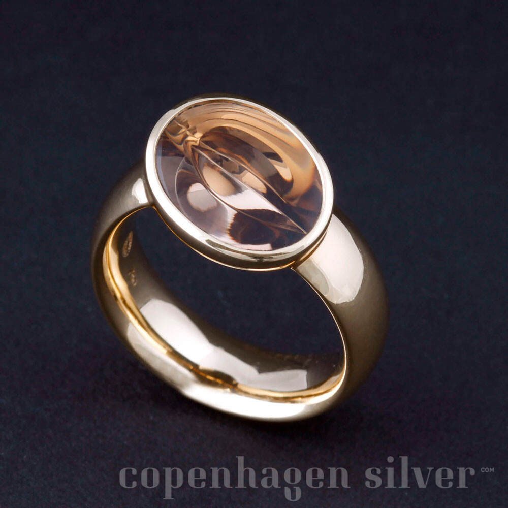 in tegenstelling tot Resistent Medewerker GEORG JENSEN Gold Ring with Smokey Quartz # 1505 | Copenhagen Silver