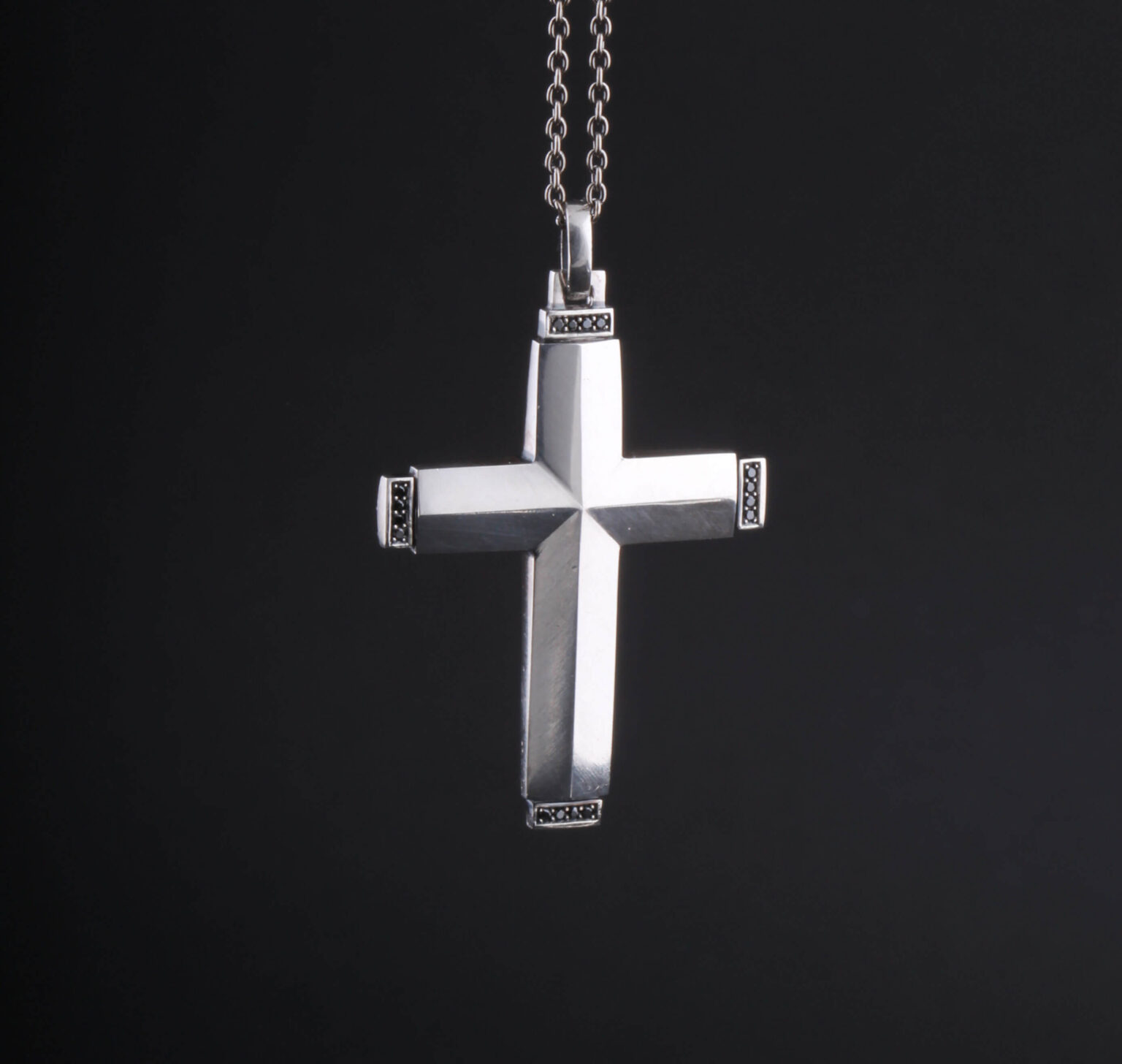 Georg Jensen Sterling Silver Cross Pendant with Diamonds # 568B ...