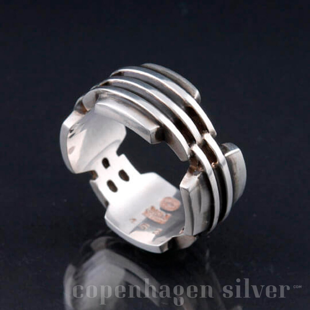 GEORG JENSEN Sterling SGJ Men Ring # 462 Designed by Søren Georg Jensen NEW! 