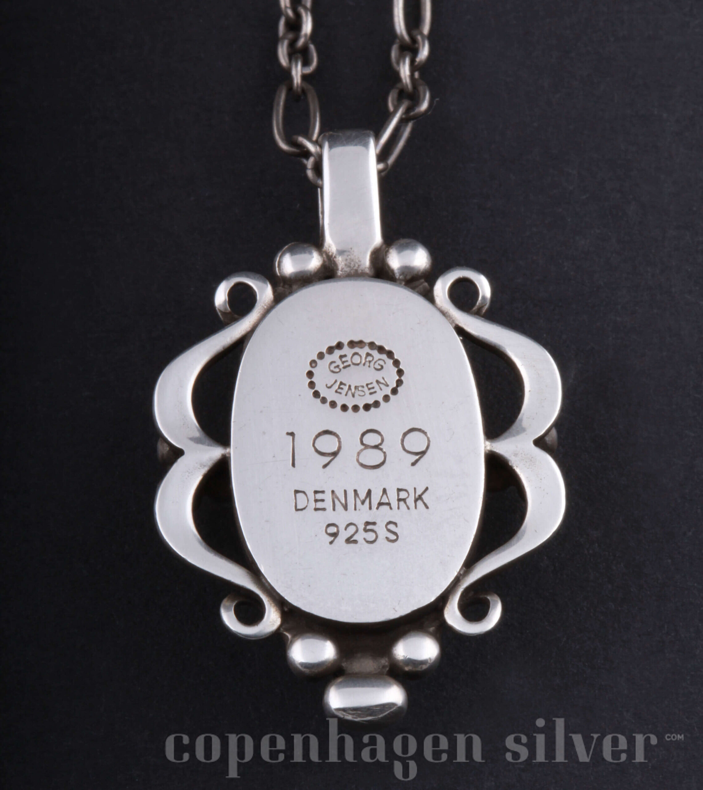Georg Jensen Georg Jensen Necklace Year Pendant 1989 Sterling Silver Denmark Jewelry #26710 