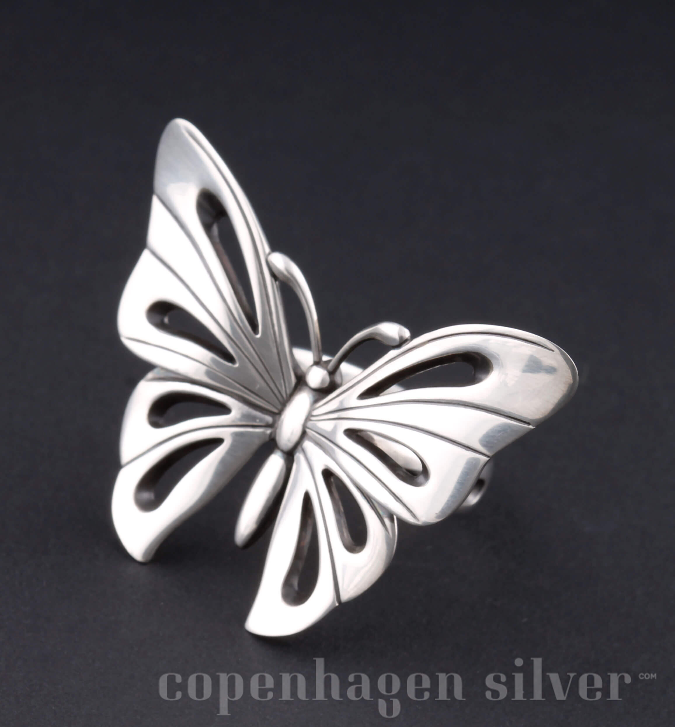 Neu Silber Regitze Overgaard Georg Jensen Sterling Ring #563 Schmetterling 
