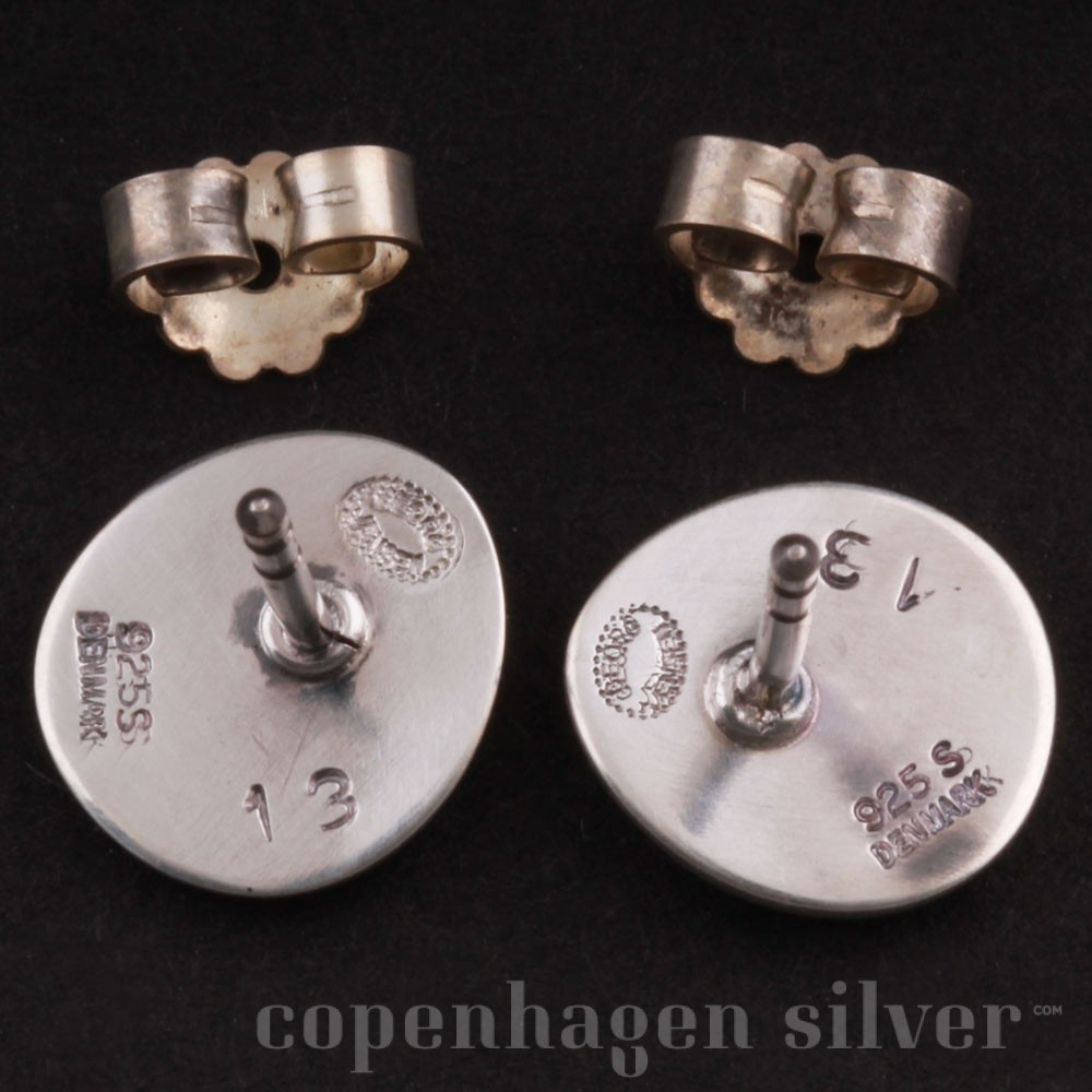 DENMARK. Shell Arno Malinowski Georg Jensen GEORG JENSEN Sterling Earrings # 13 Silver 